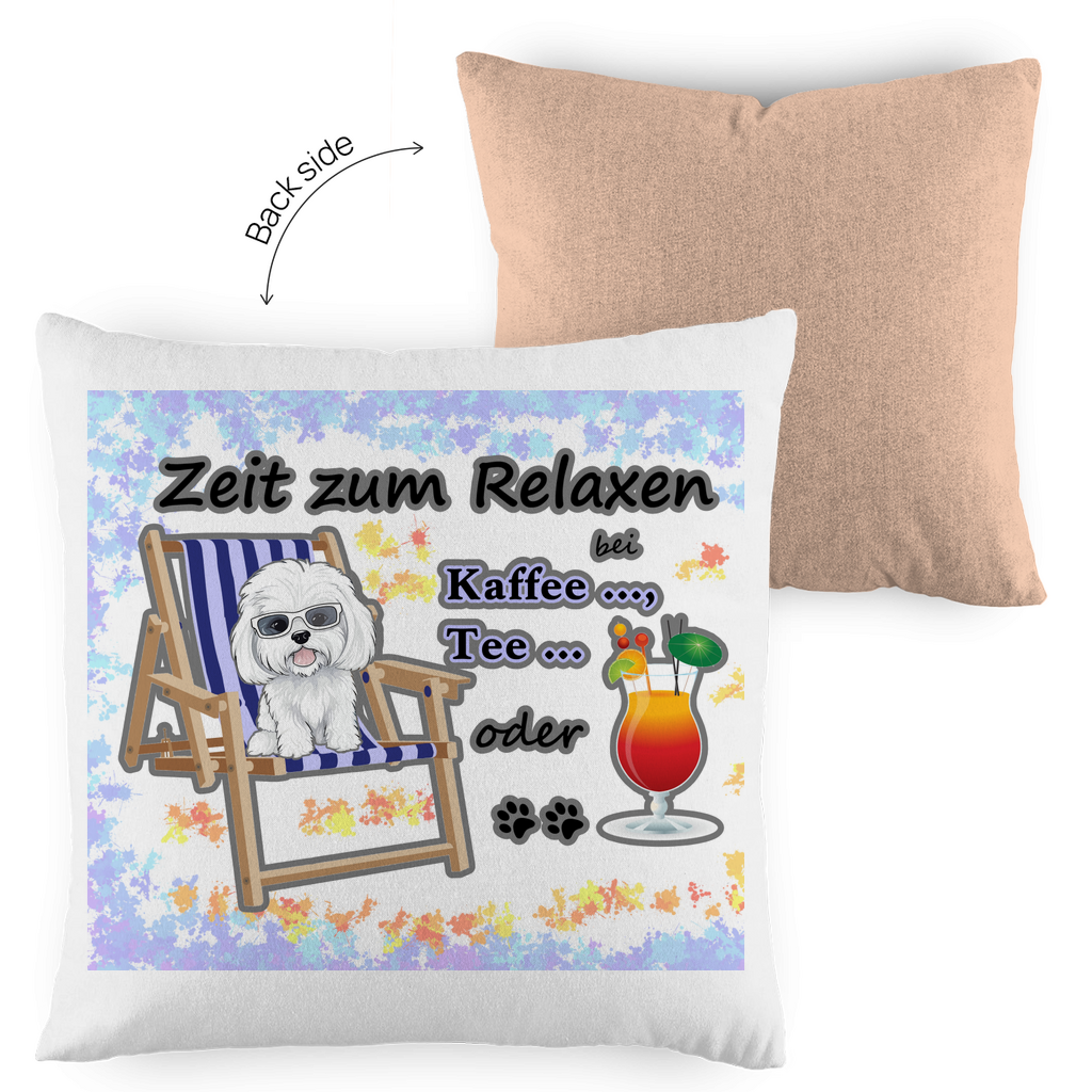 Kopfkissen zweifarbig "Zeit zum Relaxen"