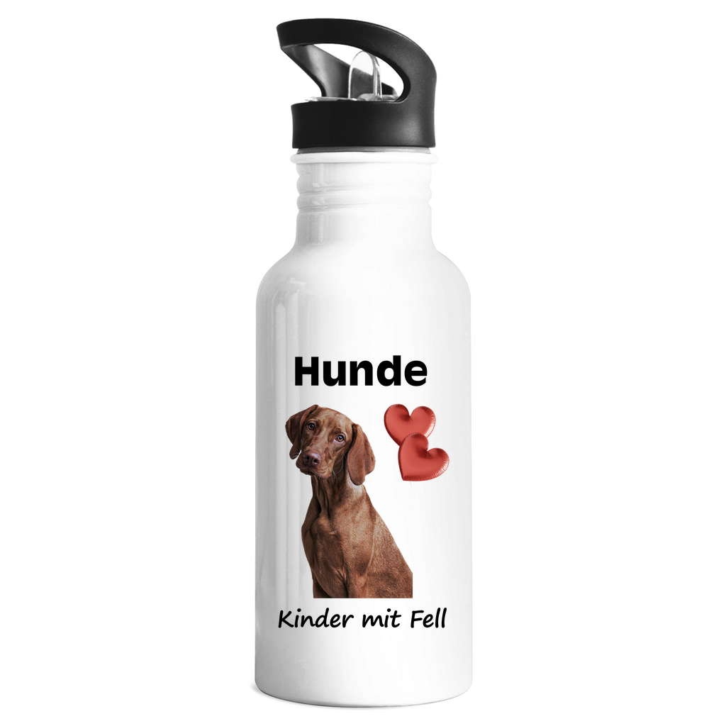 Trinkflasche "Hunde = Kinder mit Fell 1" (Edelstahl)
