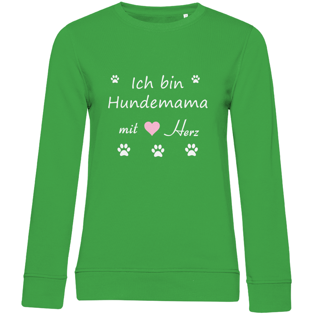 Damen Premium Bio Sweatshirt mit Hundedesign "Hundemama mit rosa Herz"