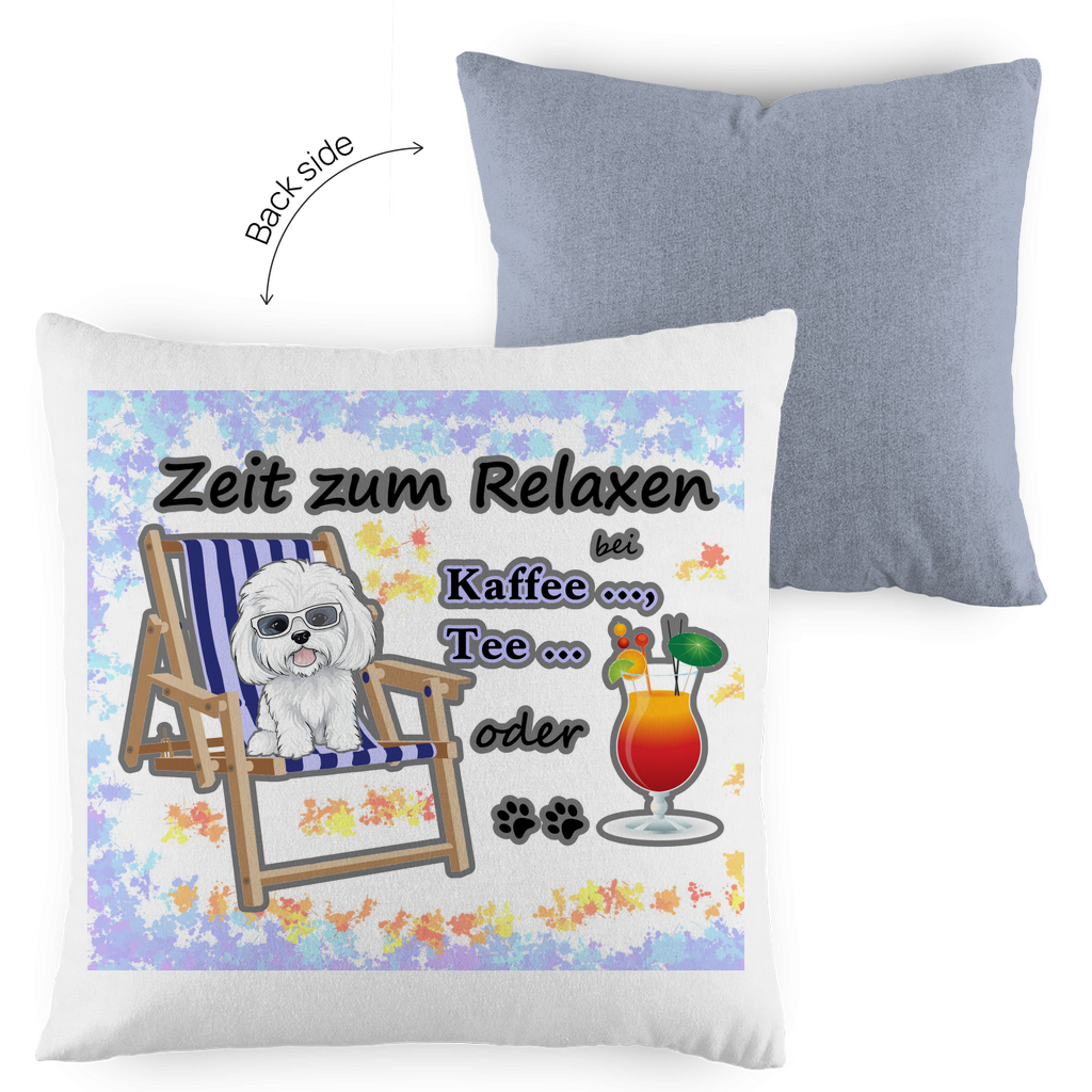 Kopfkissen zweifarbig "Zeit zum Relaxen"