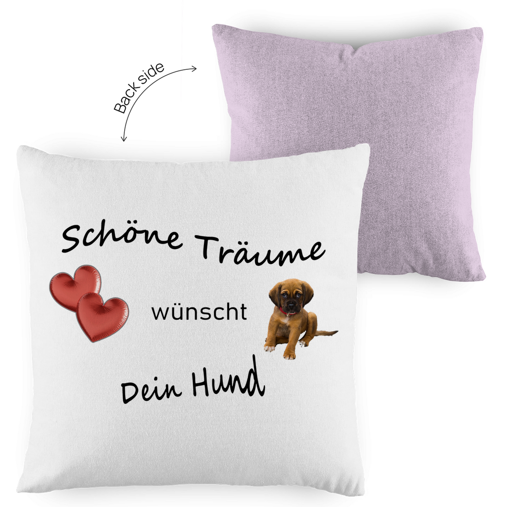 Kopfkissen zweifarbig "Schöne Träume wünscht Dein Hund"