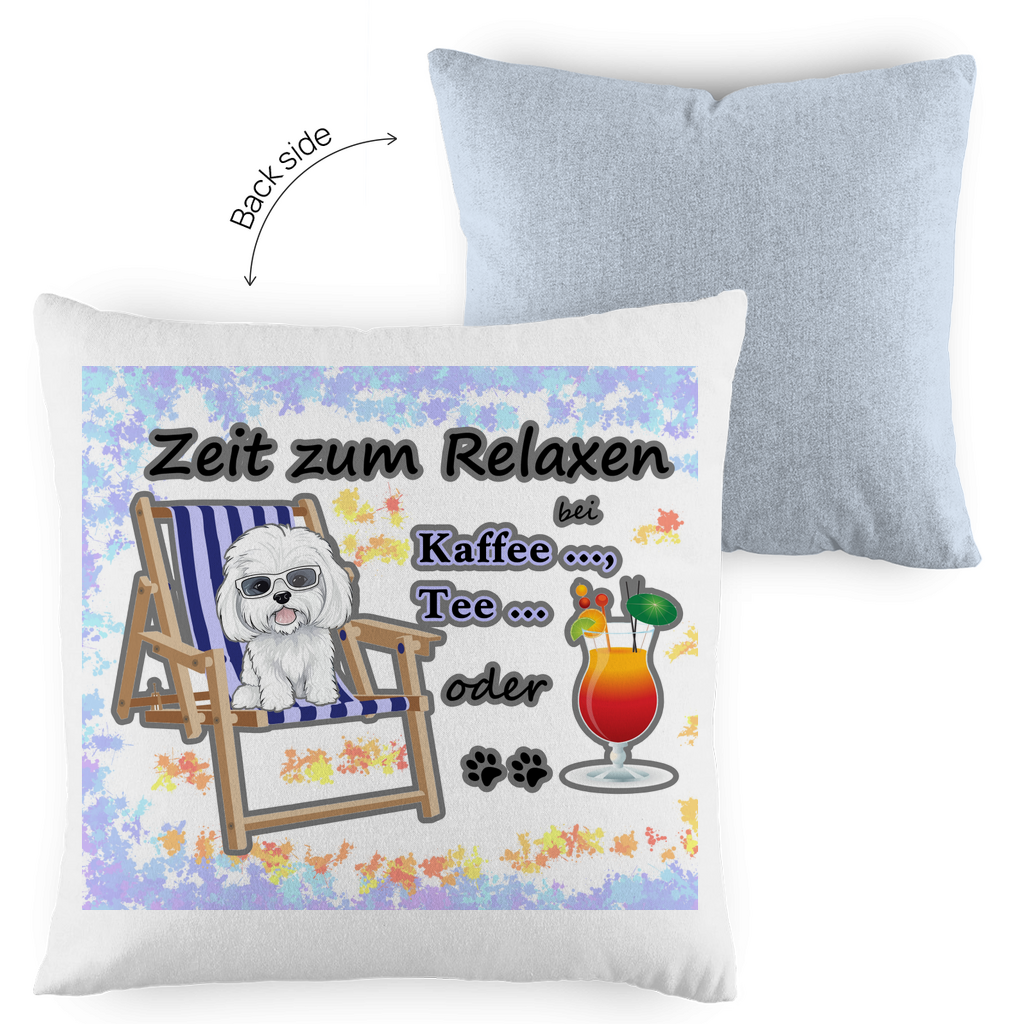 Kopfkissen zweifarbig "Zeit zum Relaxen"