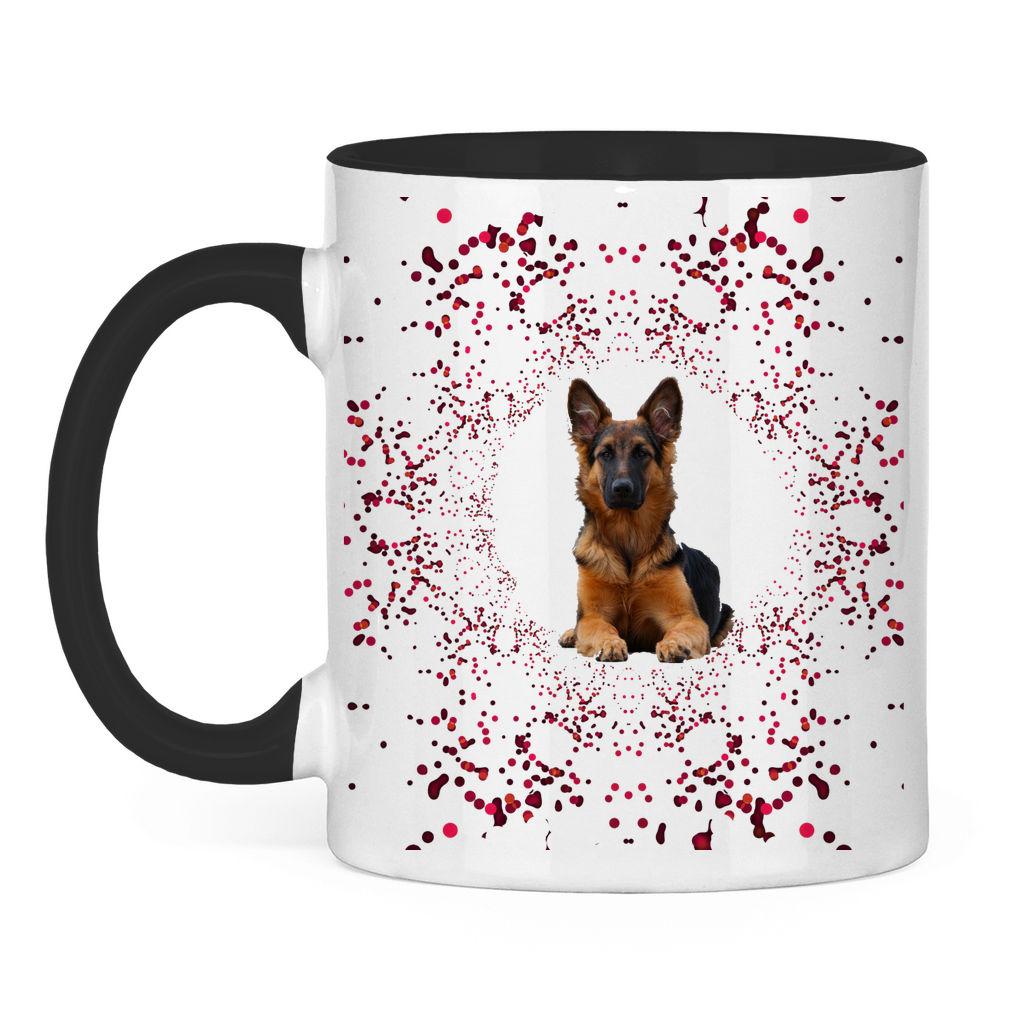 Tasse zweifarbig "Rex mit rotem Glitter - Nr. 1 - Design"