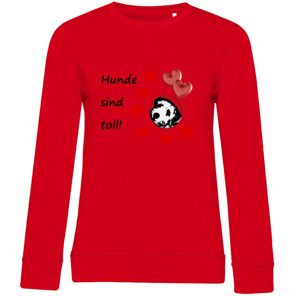 Damen Premium Bio Sweatshirt - mit Hundedesign "Frisco Herz Sweatshirt 1 "