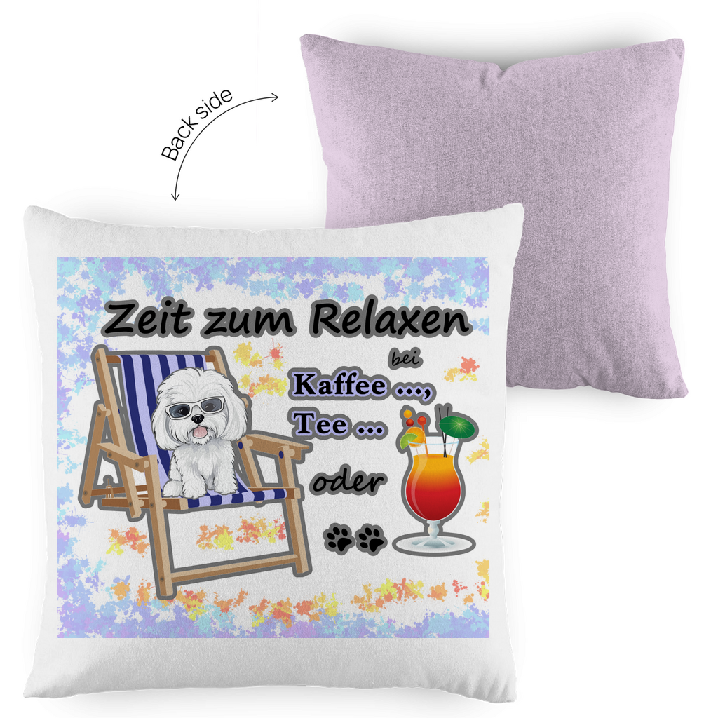 Kopfkissen zweifarbig "Zeit zum Relaxen"