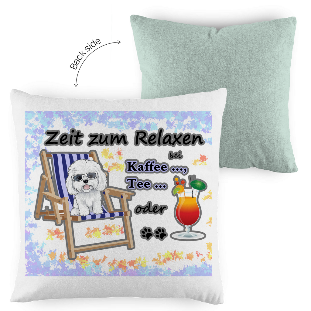 Kopfkissen zweifarbig "Zeit zum Relaxen"