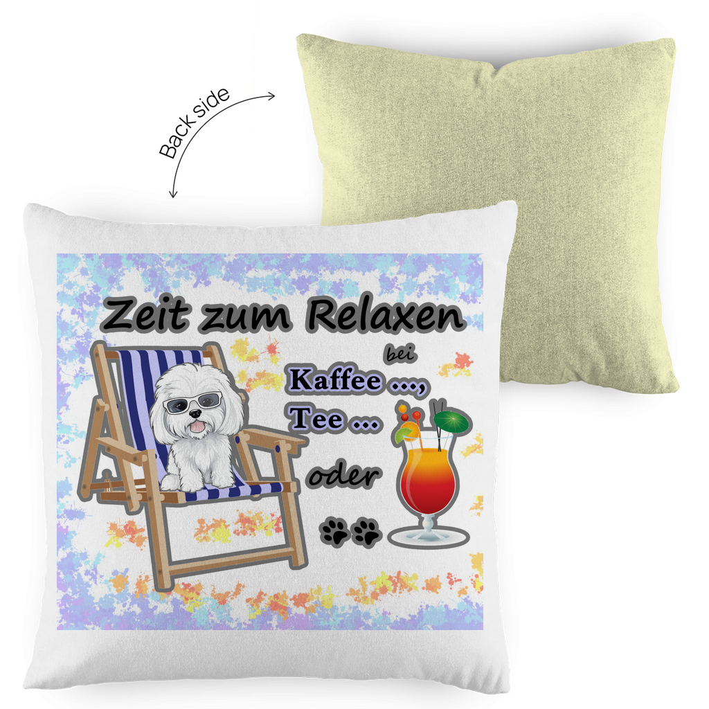 Kopfkissen zweifarbig "Zeit zum Relaxen"