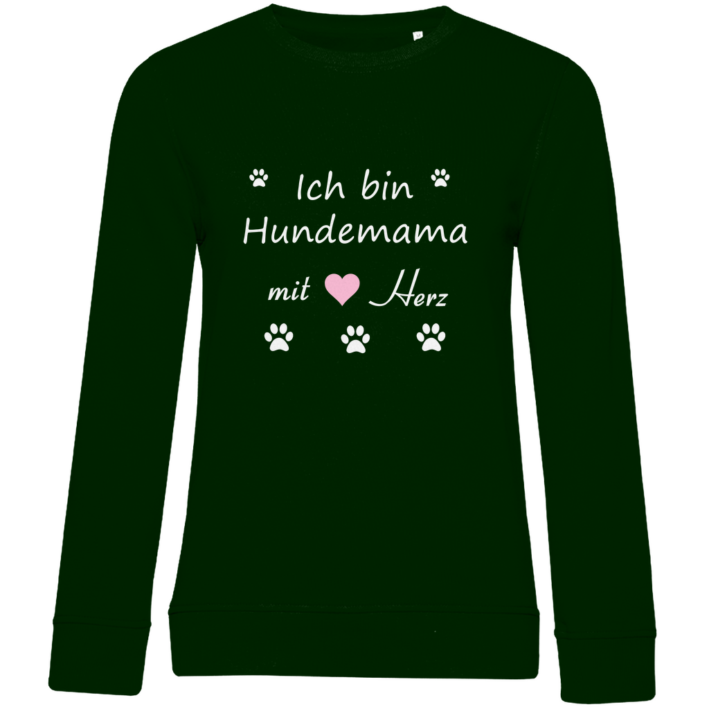 Damen Premium Bio Sweatshirt mit Hundedesign "Hundemama mit rosa Herz"