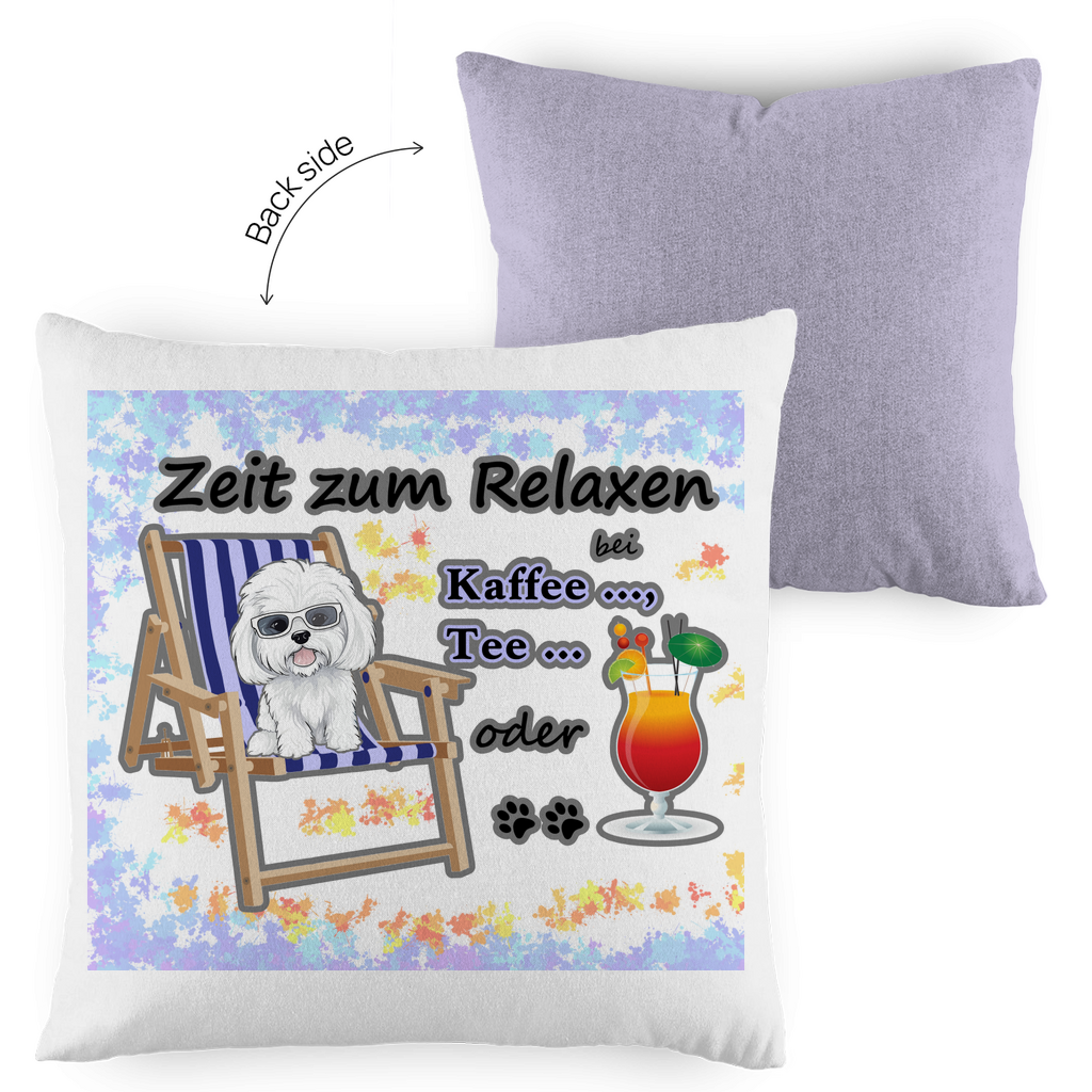 Kopfkissen zweifarbig "Zeit zum Relaxen"
