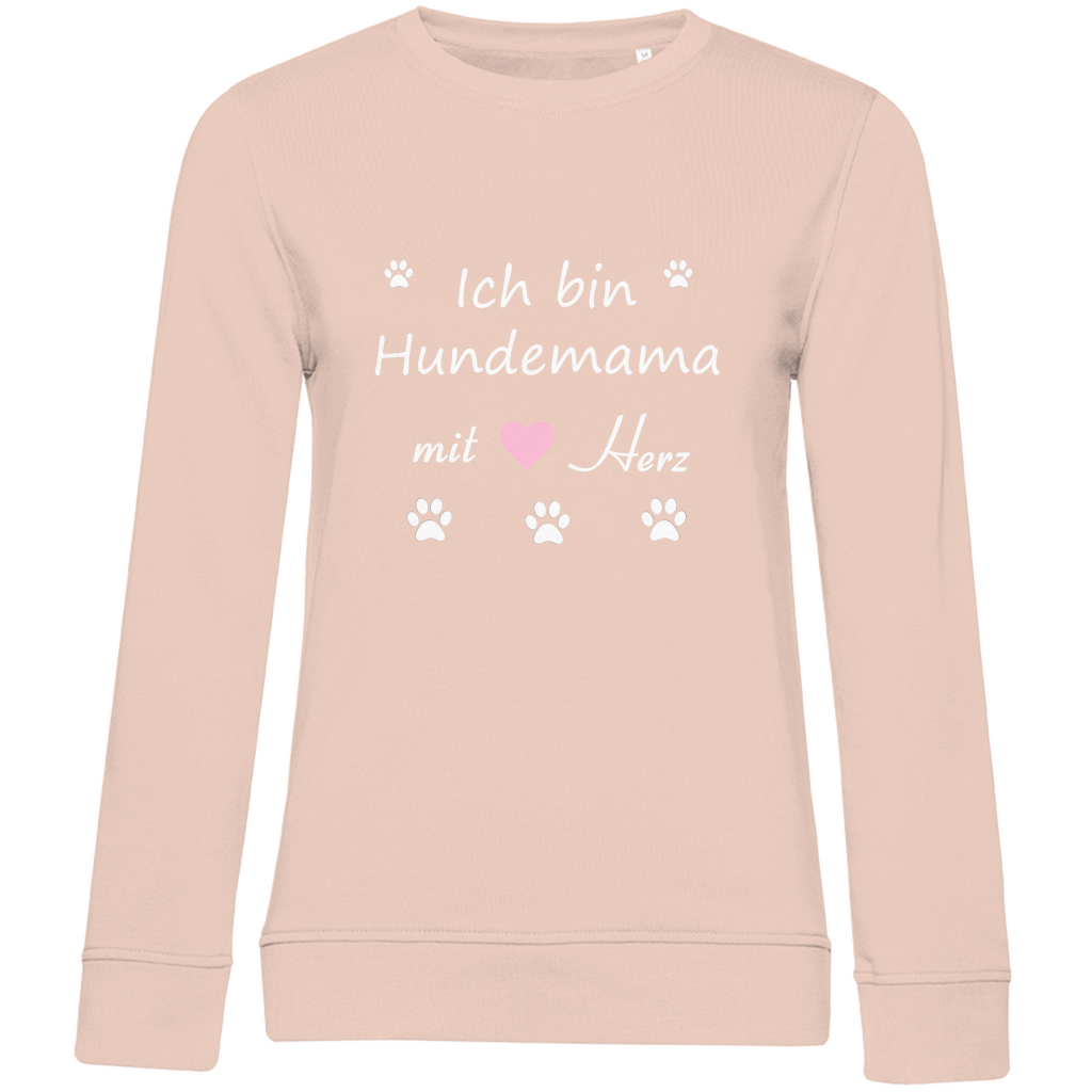 Damen Premium Bio Sweatshirt mit Hundedesign "Hundemama mit rosa Herz"