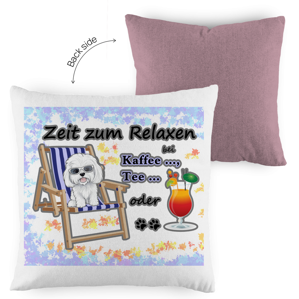 Kopfkissen zweifarbig "Zeit zum Relaxen"
