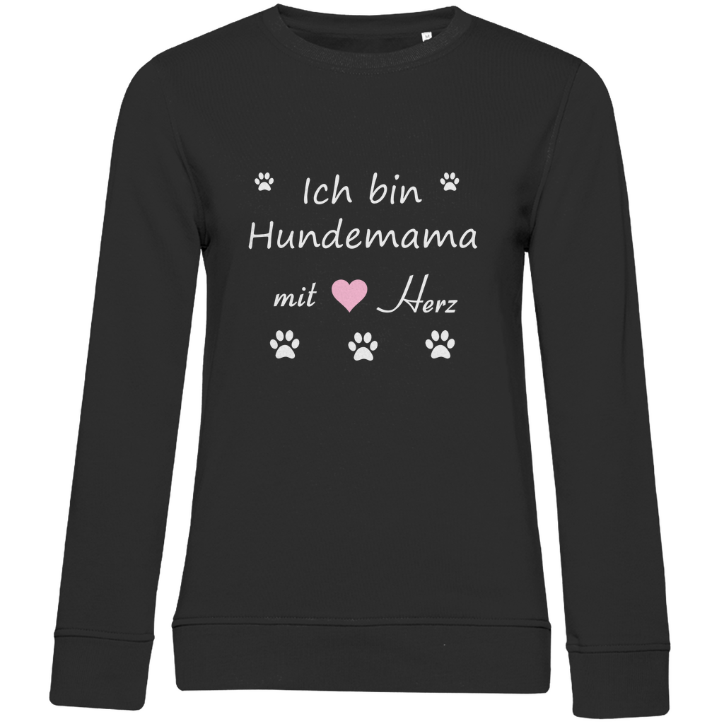 Damen Premium Bio Sweatshirt mit Hundedesign "Hundemama mit rosa Herz"