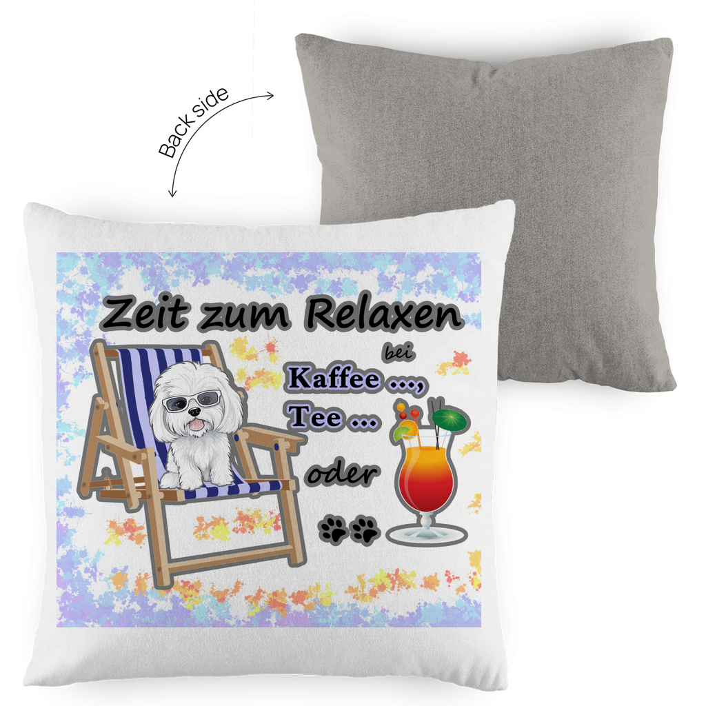 Kopfkissen zweifarbig "Zeit zum Relaxen"