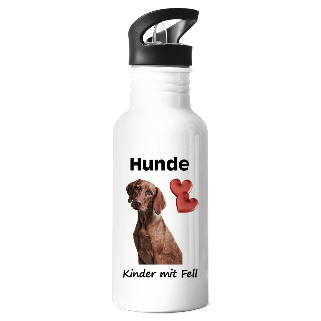 Trinkflasche "Hunde = Kinder mit Fell 1" (Edelstahl)
