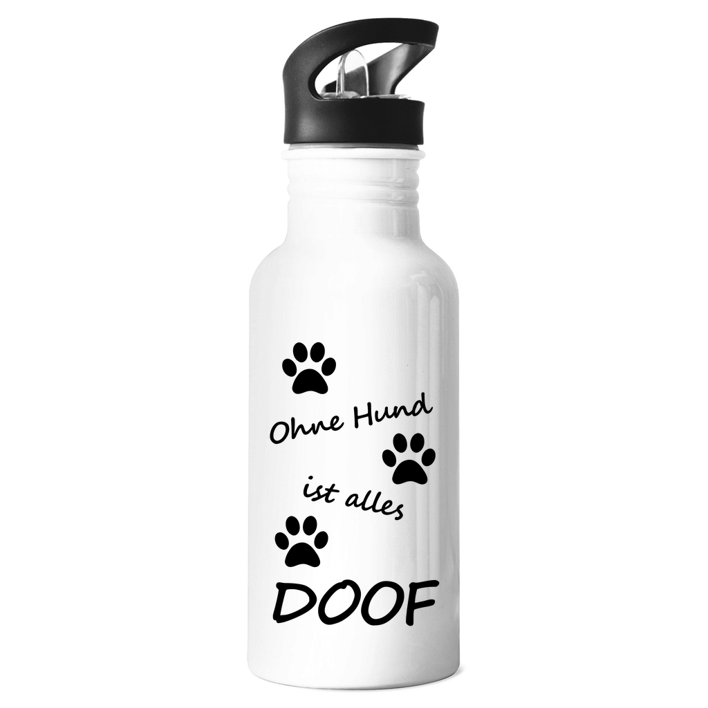 Trinkflasche "Ohne Hund ist alles doof 1" (Edelstahl)