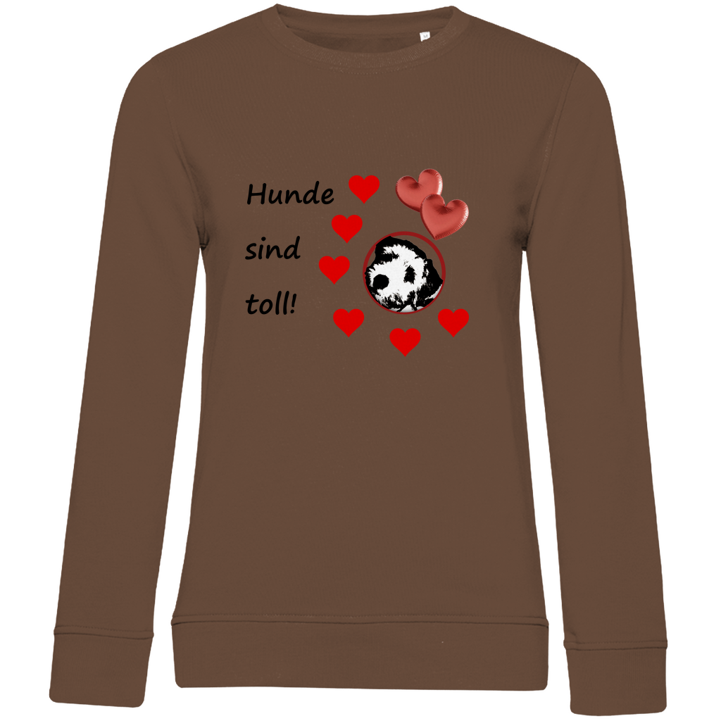 Damen Premium Bio Sweatshirt - mit Hundedesign "Frisco Herz Sweatshirt 1 "