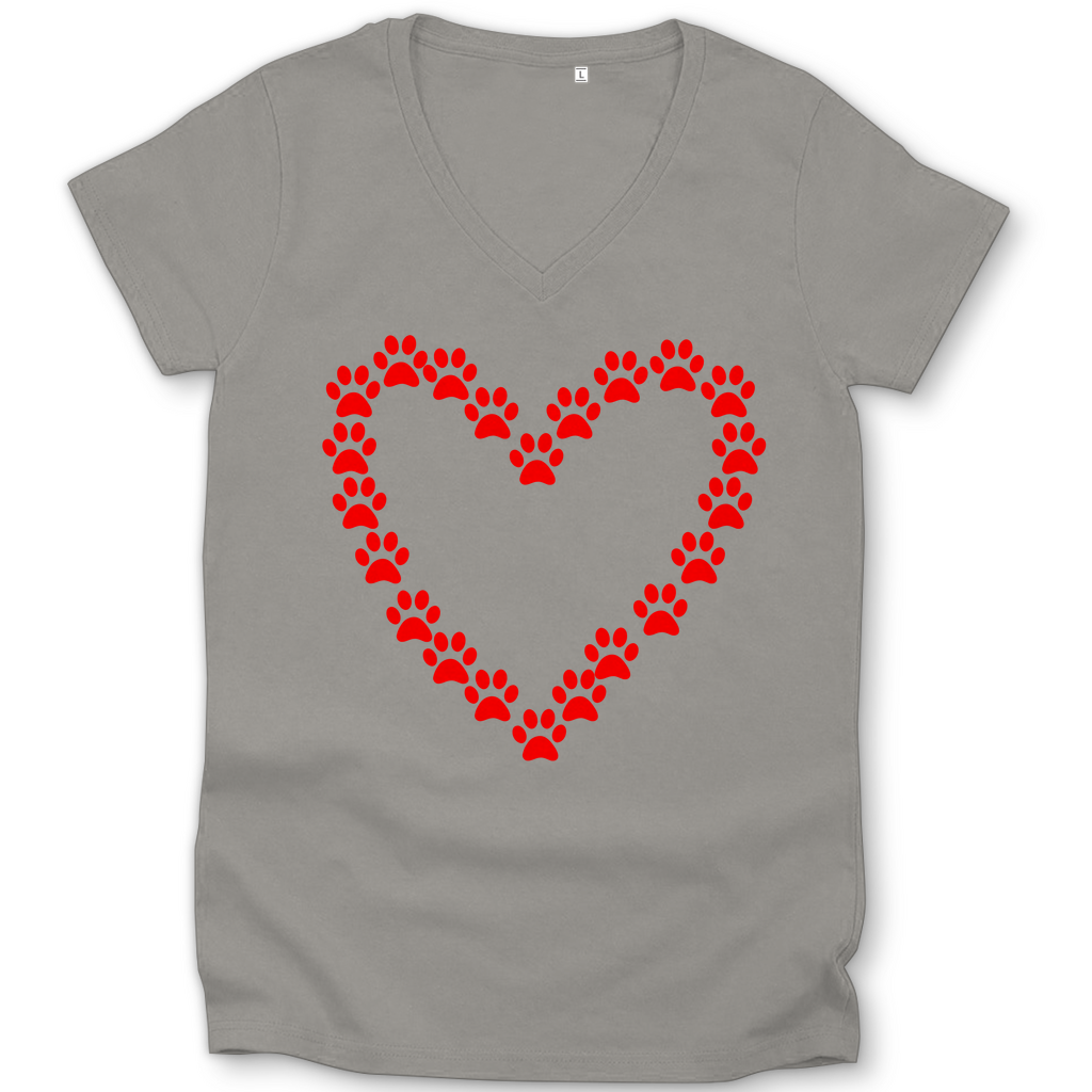 Damen Premium Bio V-Neck T-Shirt Herzpfoten2