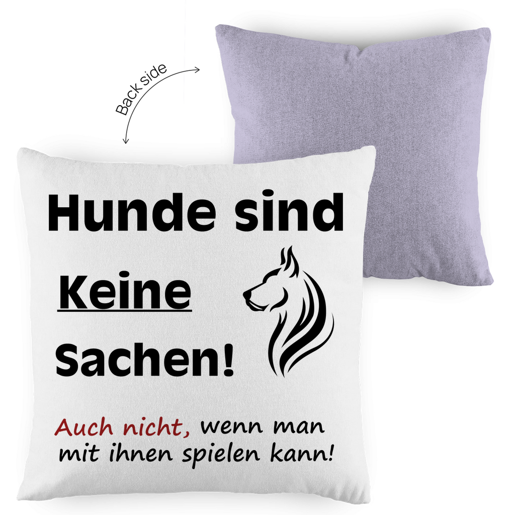 Kopfkissen zweifarbig "Hunde sind keine Sachen" - Design