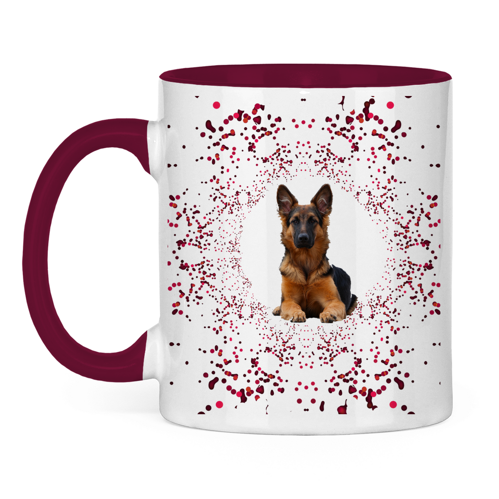 Tasse zweifarbig "Rex mit rotem Glitter - Nr. 1 - Design"
