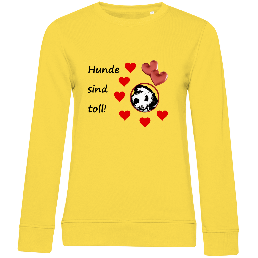 Damen Premium Bio Sweatshirt - mit Hundedesign "Frisco Herz Sweatshirt 1 "