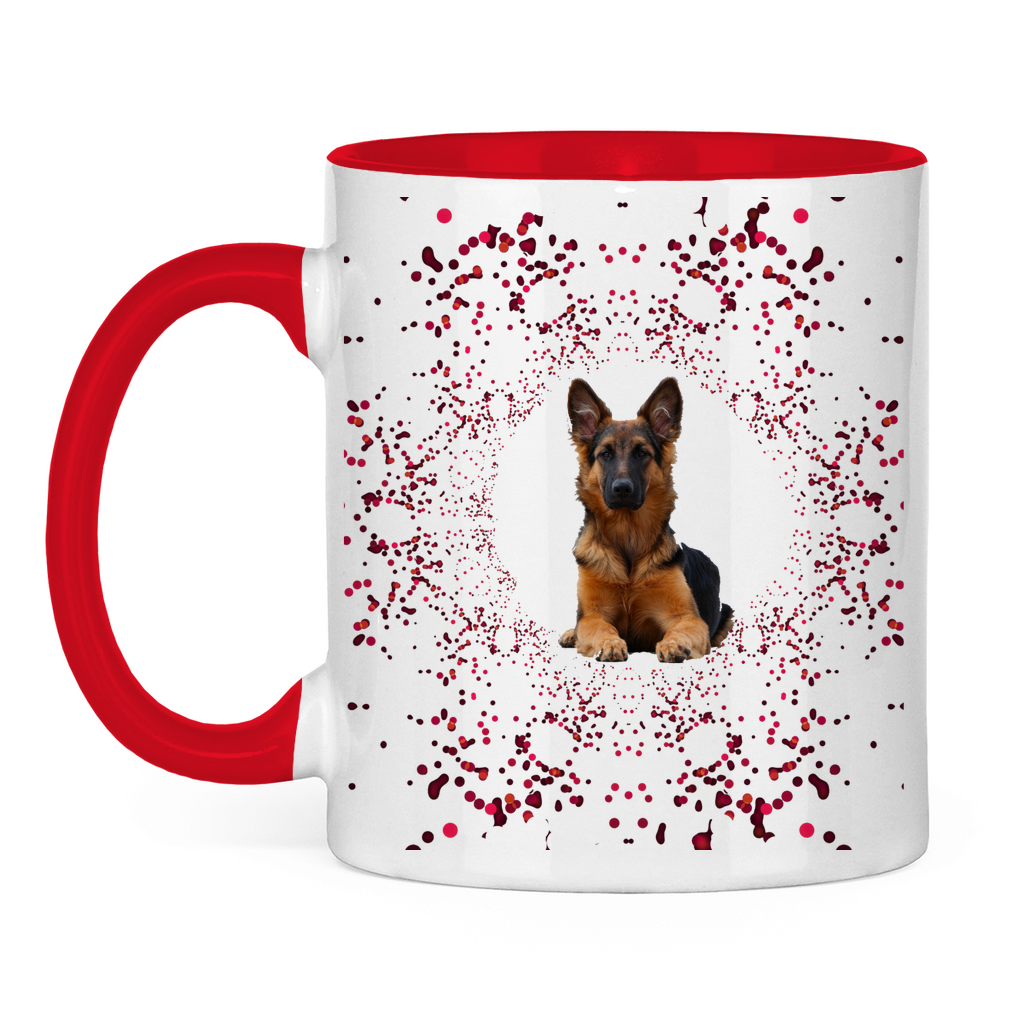 Tasse zweifarbig "Rex mit rotem Glitter - Nr. 1 - Design"