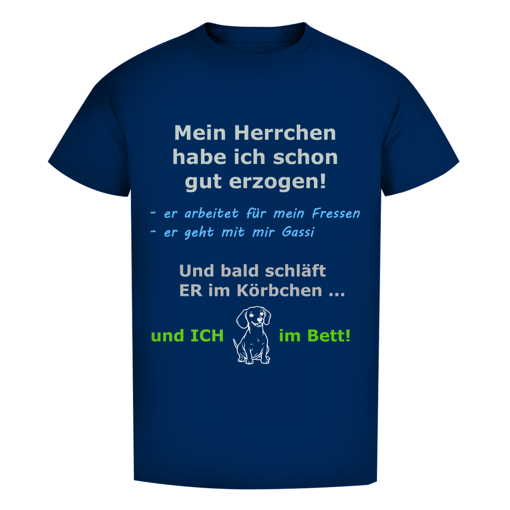 Herren Premium Bio T-Shirt mit Hundedesign: "Bettschläfer1"