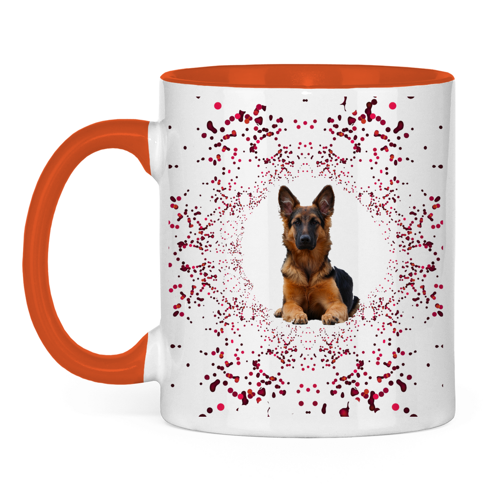 Tasse zweifarbig "Rex mit rotem Glitter - Nr. 1 - Design"
