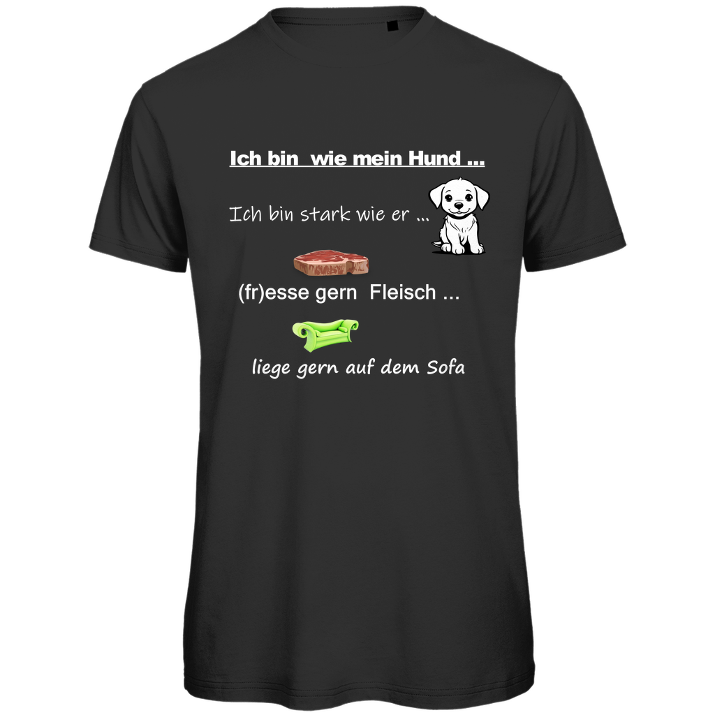 Herren Premium Bio T-Shirt mit Hundedesign: "Ich bin wie mein Hund - Nr. 1"