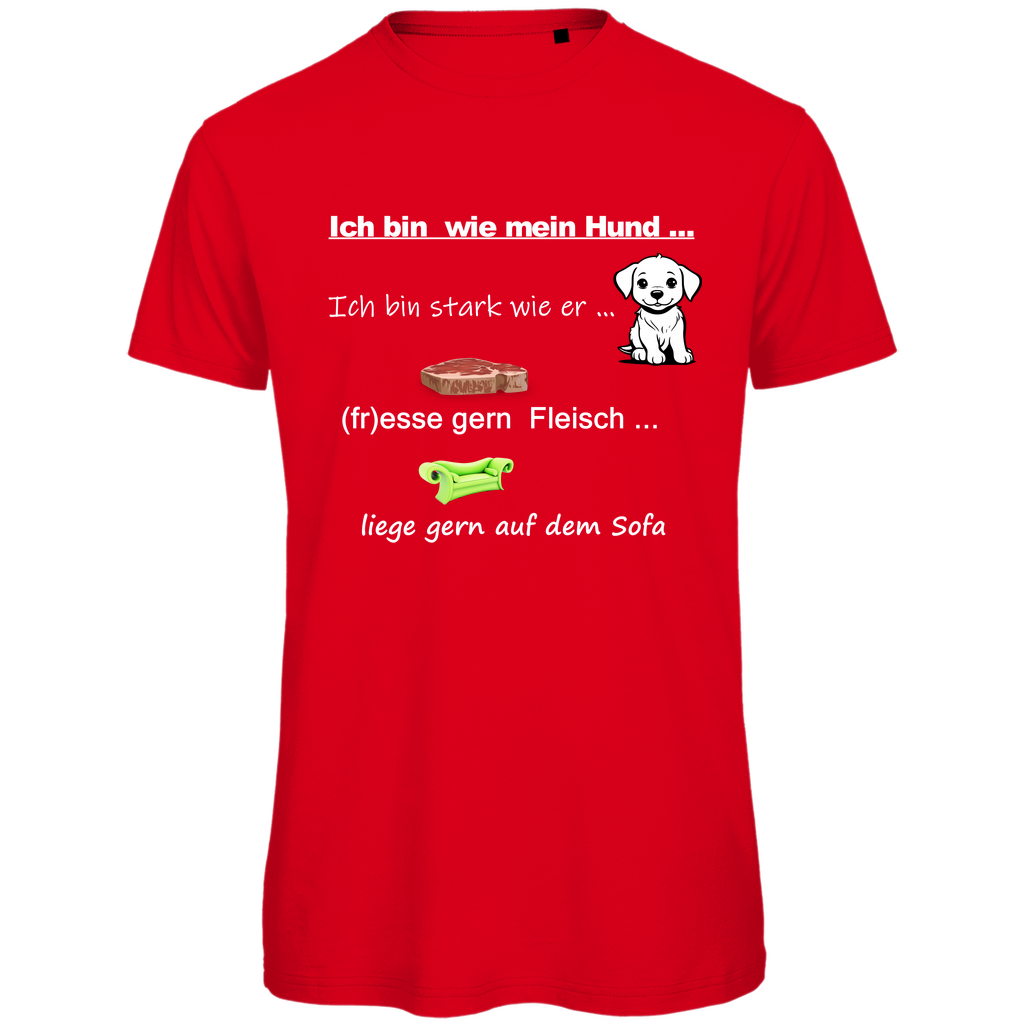 Herren Premium Bio T-Shirt mit Hundedesign: "Ich bin wie mein Hund - Nr. 1"