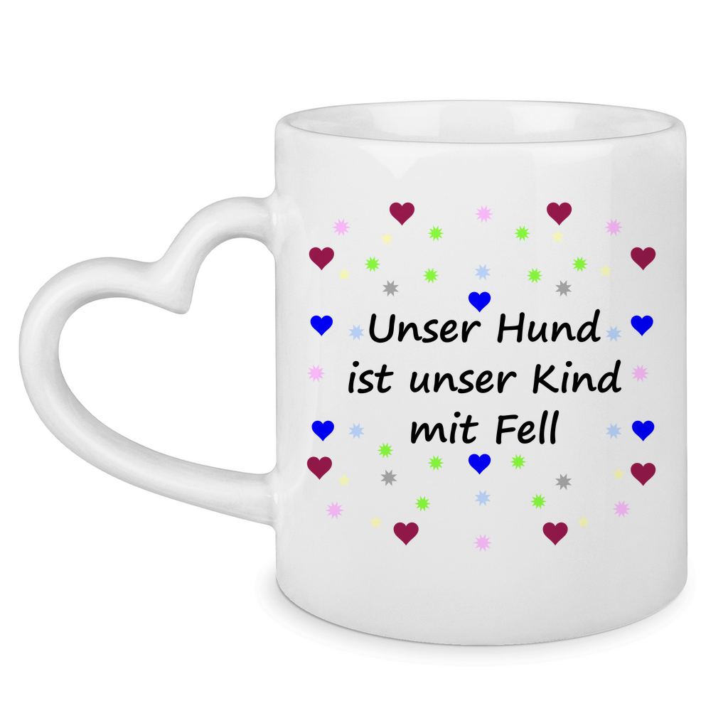 Herzhenkel - Tasse "Sterne Kids mit Fell"
