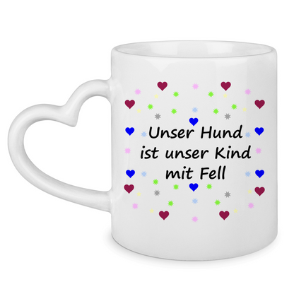 Herzhenkel - Tasse "Sterne Kids mit Fell"