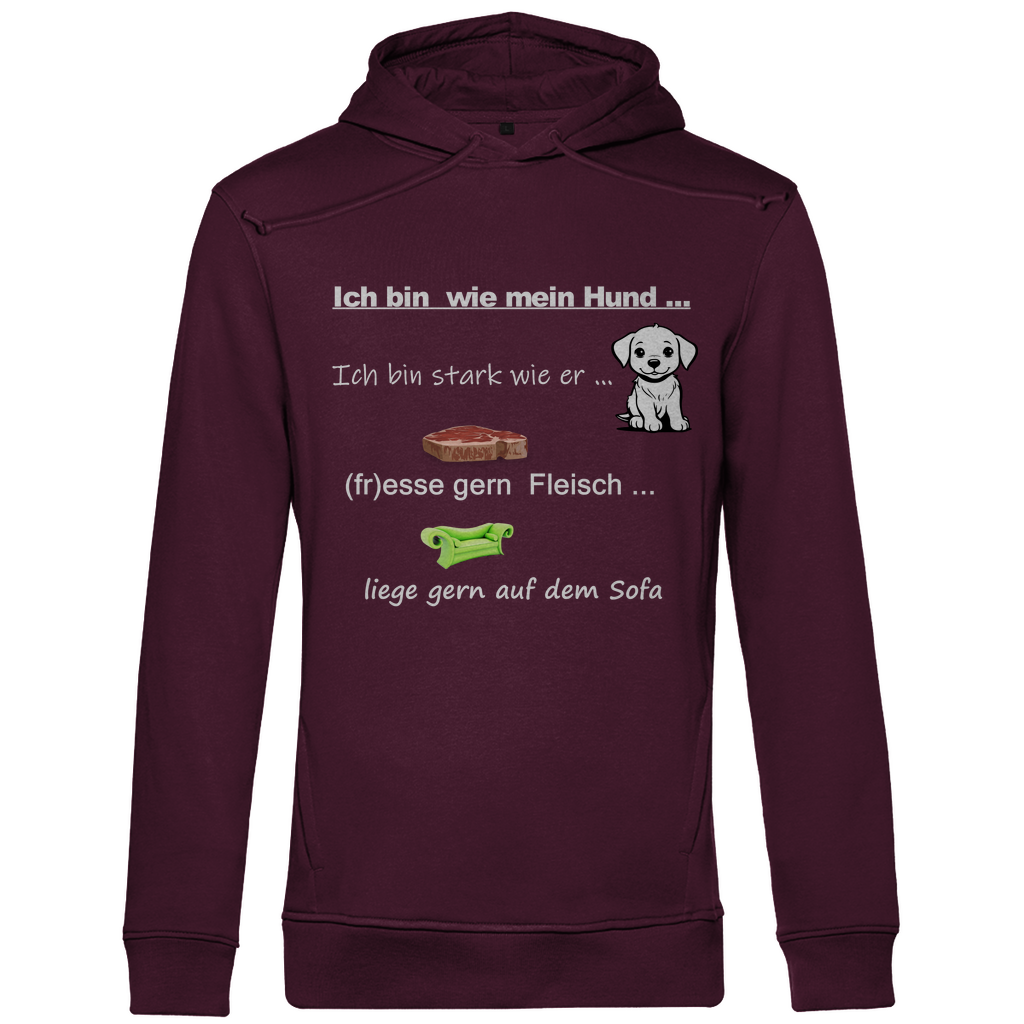 Herren Premium Bio Hoodie mit dem Hundedesign "ich bin wie mein Hund"