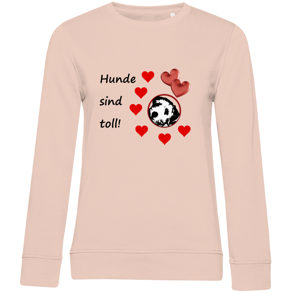 Damen Premium Bio Sweatshirt - mit Hundedesign "Frisco Herz Sweatshirt 1 "