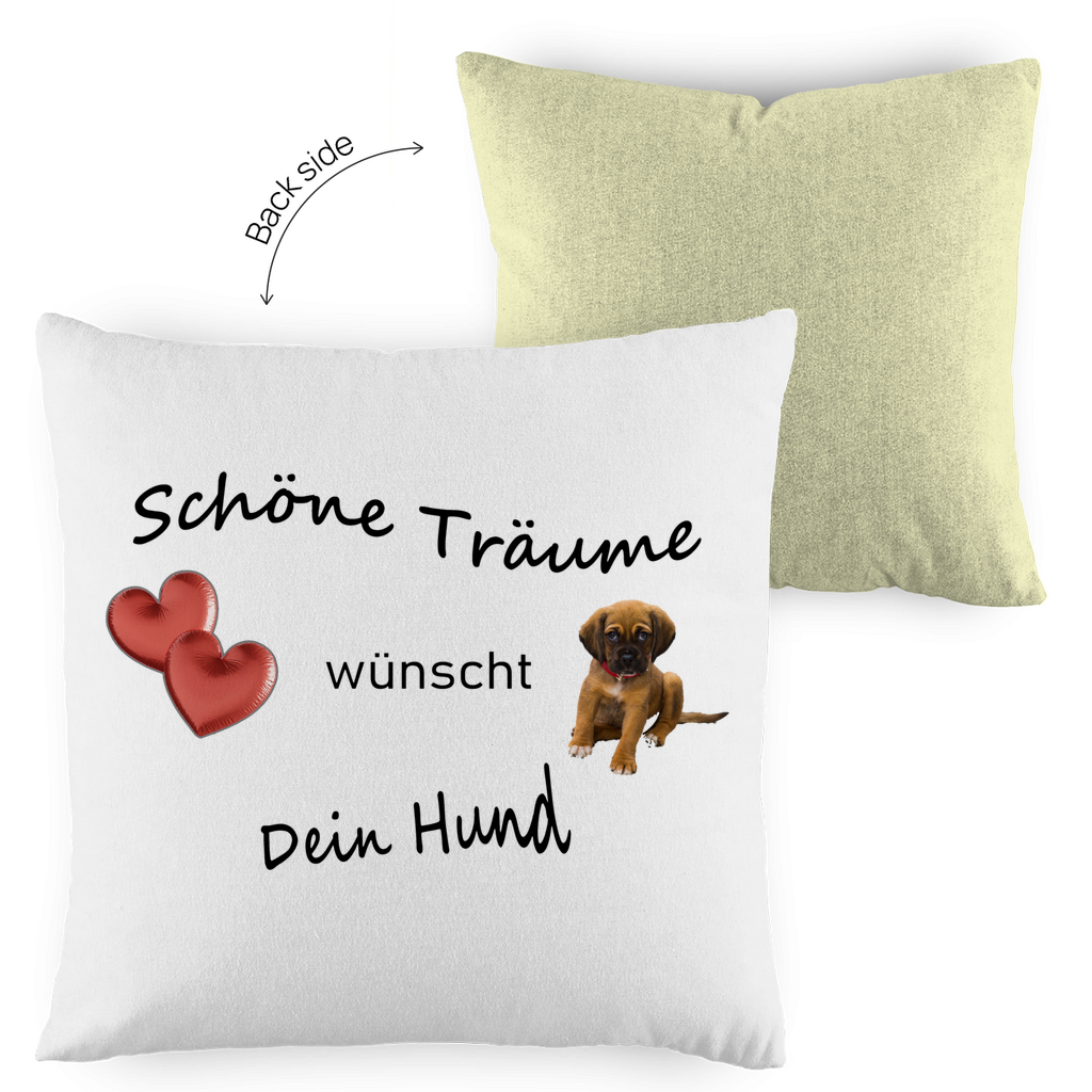 Kopfkissen zweifarbig "Schöne Träume wünscht Dein Hund"