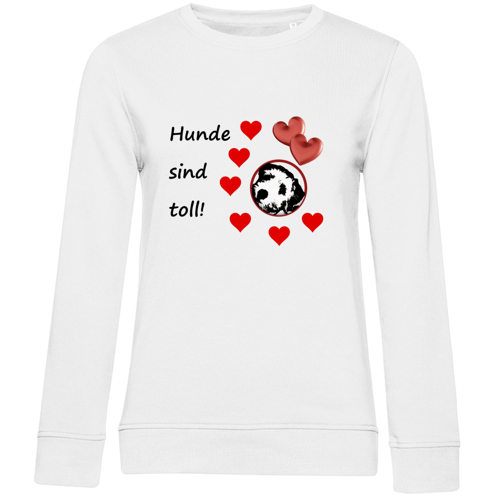 Damen Premium Bio Sweatshirt - mit Hundedesign "Frisco Herz Sweatshirt 1 "
