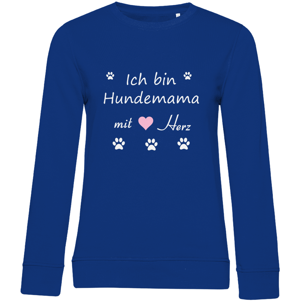 Damen Premium Bio Sweatshirt mit Hundedesign "Hundemama mit rosa Herz"