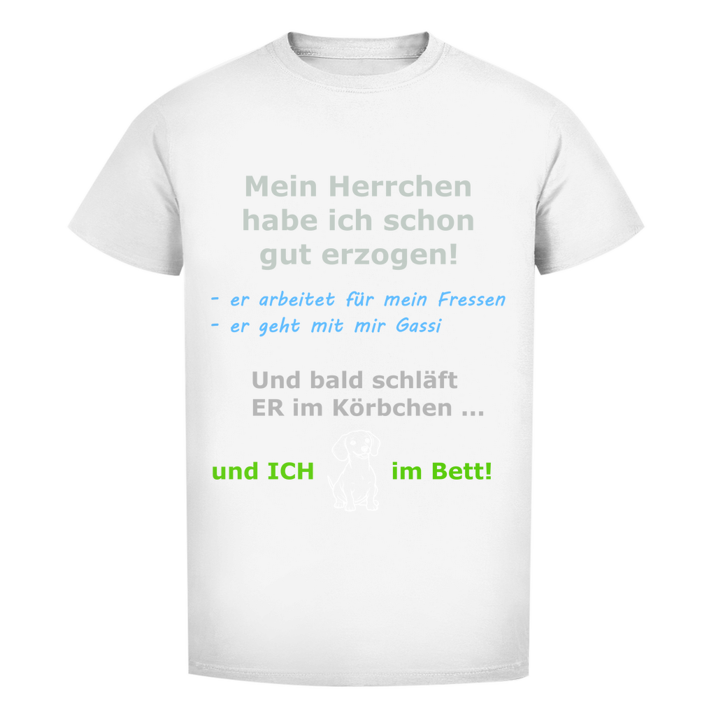 Herren Premium Bio T-Shirt mit Hundedesign: "Bettschläfer1"
