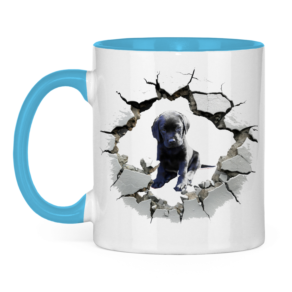 Tasse zweifarbig "Wanddurchbruch Welpe 1"