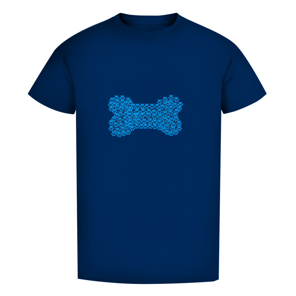 Herren Premium Bio T-Shirt mit dem Hundedesign "blauer Pfotenknochen1"