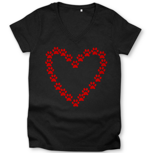 Damen Premium Bio V-Neck T-Shirt Herzpfoten2