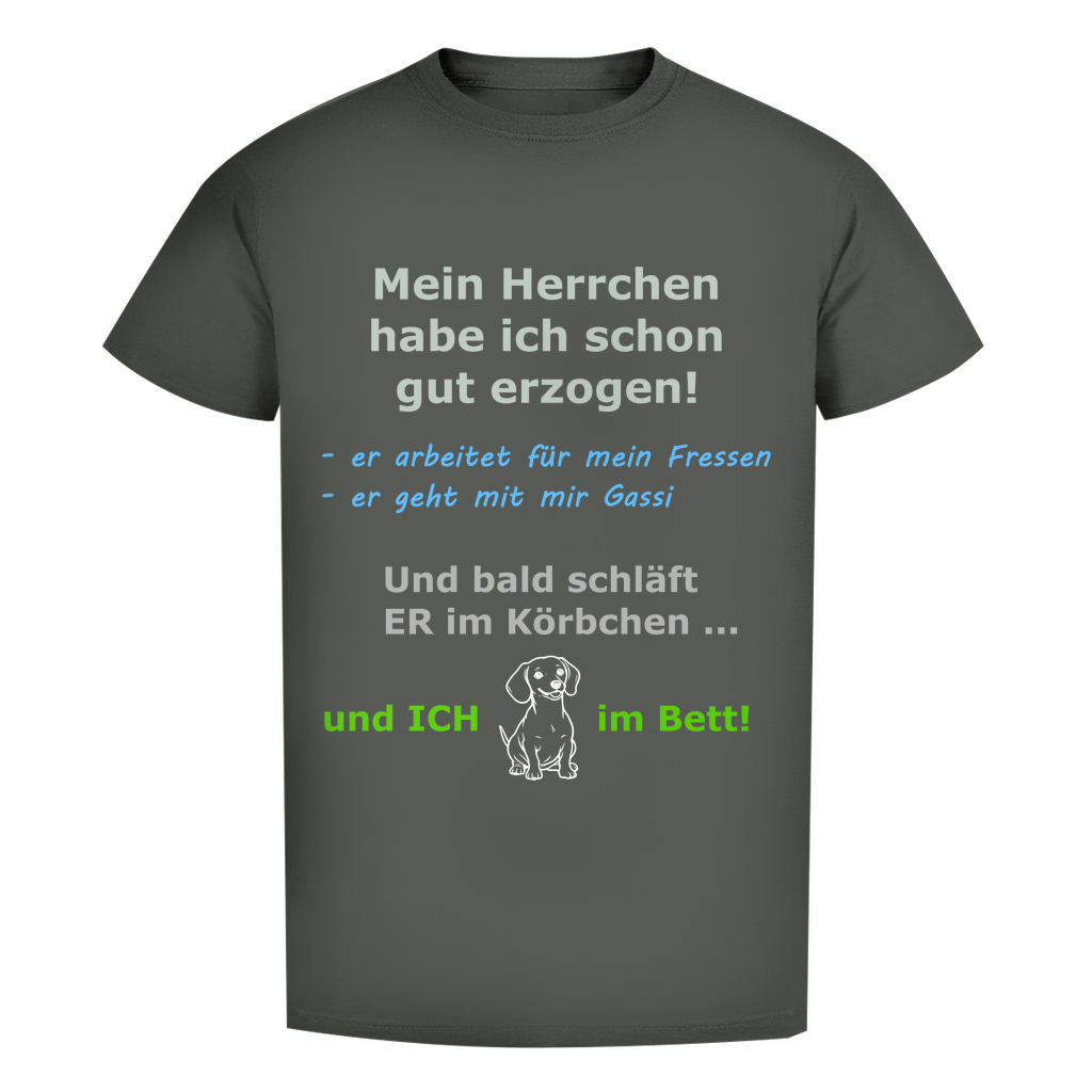 Herren Premium Bio T-Shirt mit Hundedesign: "Bettschläfer1"