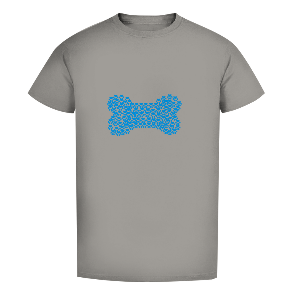 Herren Premium Bio T-Shirt mit dem Hundedesign "blauer Pfotenknochen1"