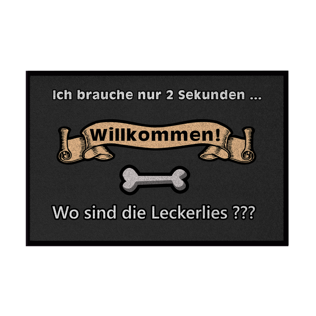 Fußmatte mit Gummirand "Leckerlies 2 - dunkel"