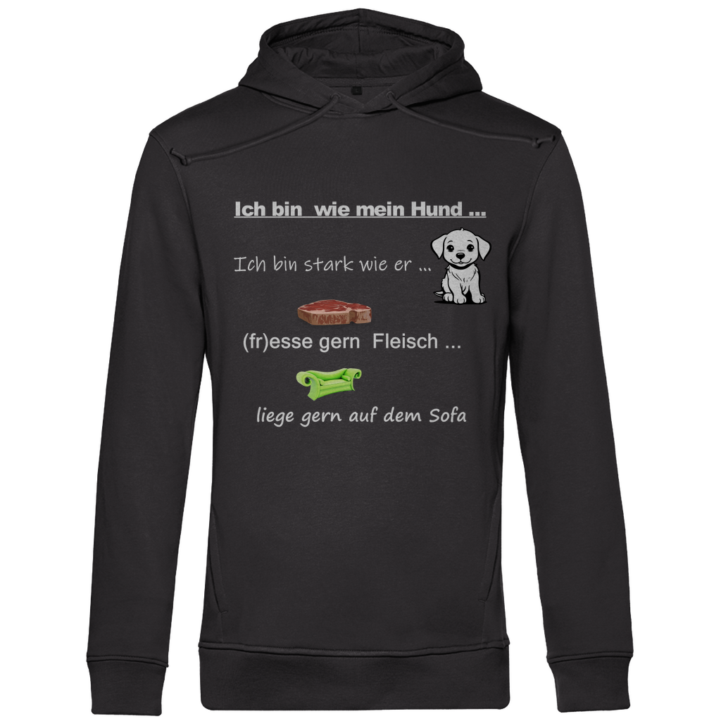 Herren Premium Bio Hoodie mit dem Hundedesign "ich bin wie mein Hund"