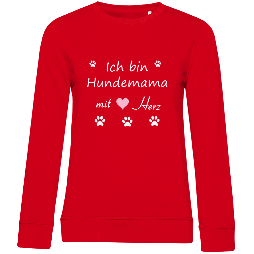 Damen Premium Bio Sweatshirt mit Hundedesign "Hundemama mit rosa Herz"