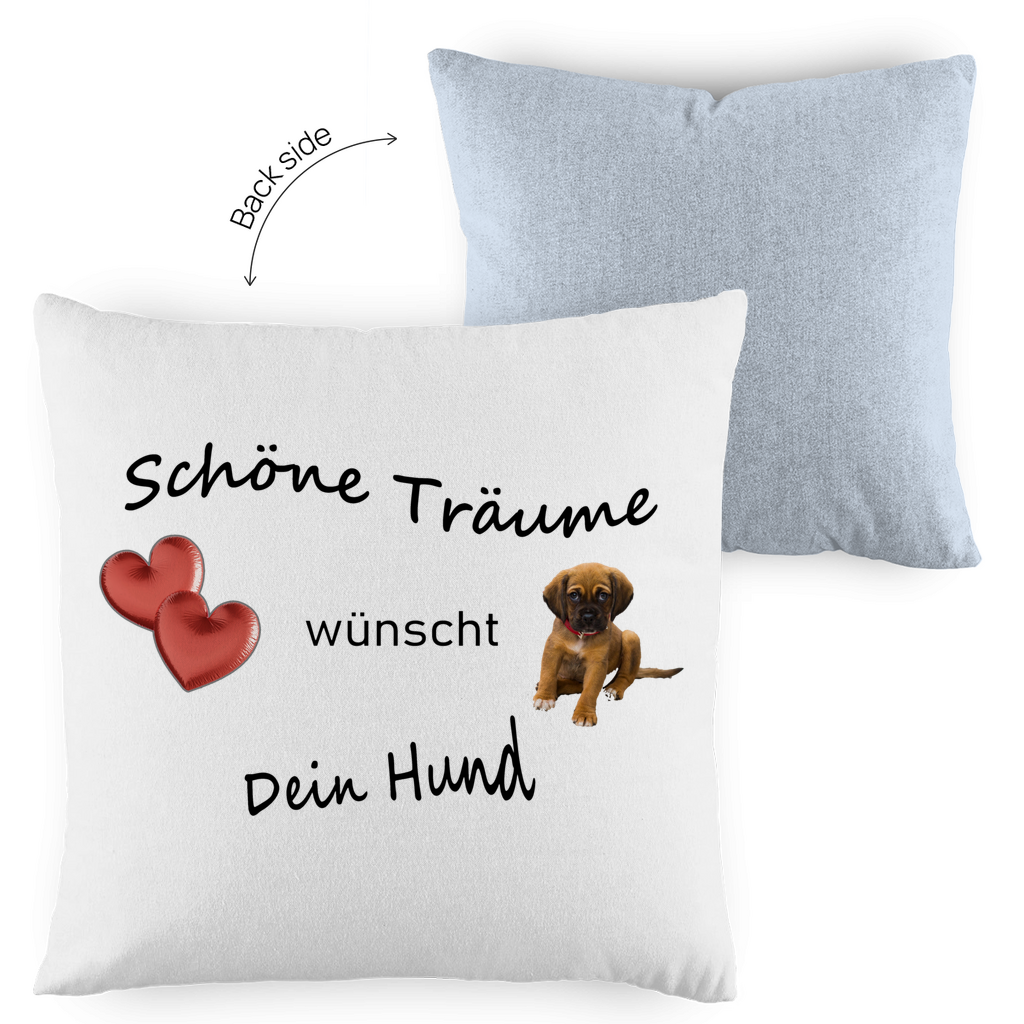 Kopfkissen zweifarbig "Schöne Träume wünscht Dein Hund"
