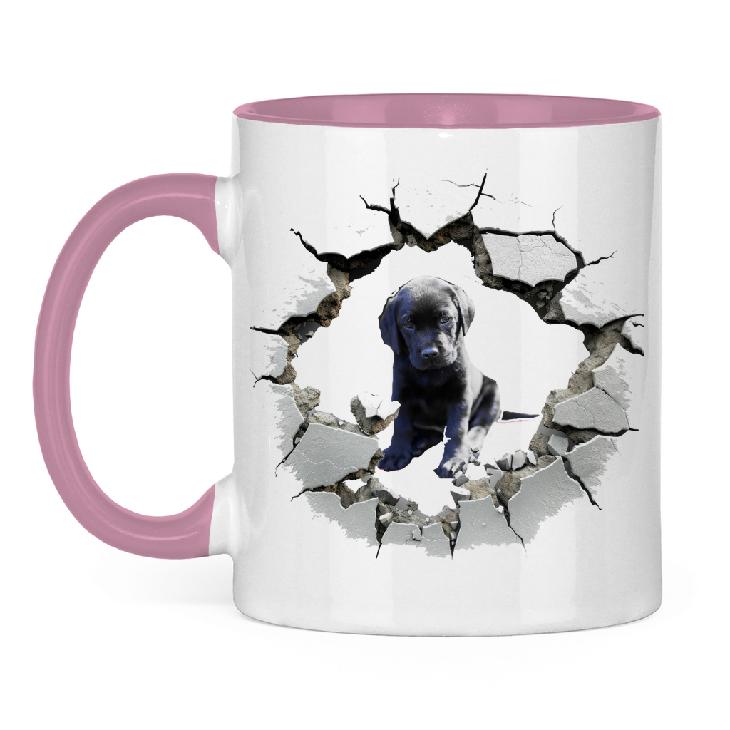 Tasse zweifarbig "Wanddurchbruch Welpe 1"