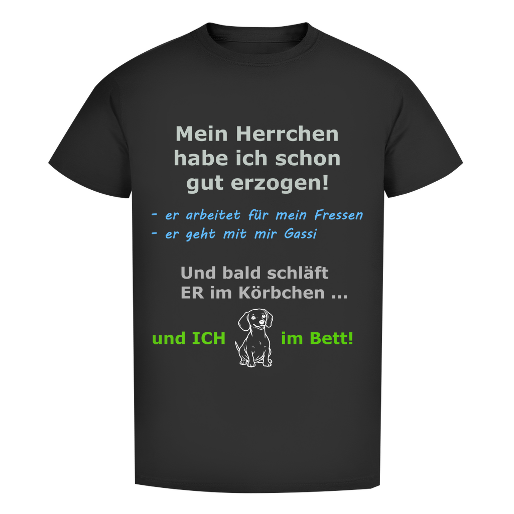 Herren Premium Bio T-Shirt mit Hundedesign: "Bettschläfer1"