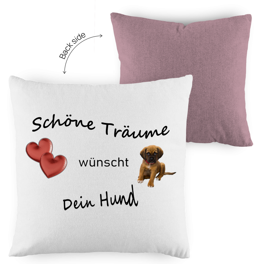 Kopfkissen zweifarbig "Schöne Träume wünscht Dein Hund"