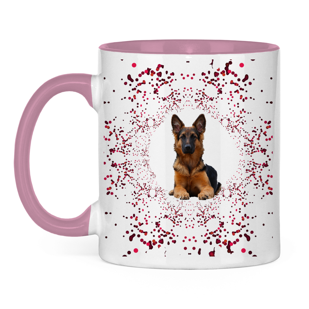 Tasse zweifarbig "Rex mit rotem Glitter - Nr. 1 - Design"